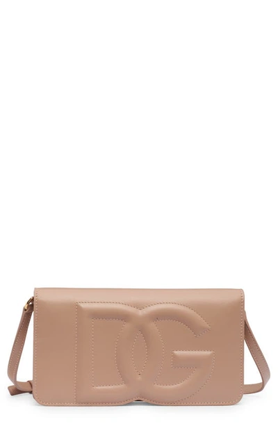 DG Logo Micro Leather Crossbody Bag Oro
