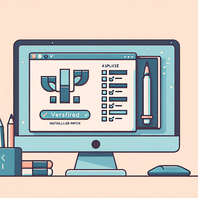 verified list of installed Ksplice patches on a computer screen