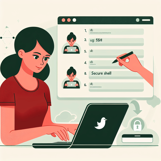 Illustration of a user logging into a Linux server using SSH