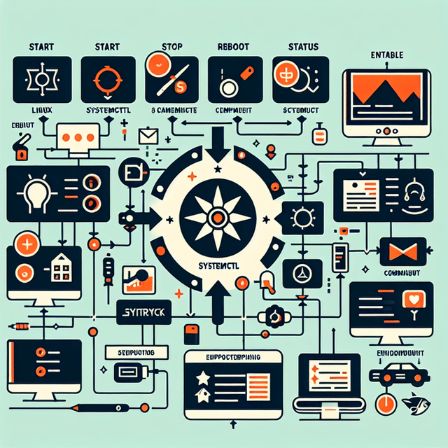 Diagram showing systemctl commands to manage Linux services