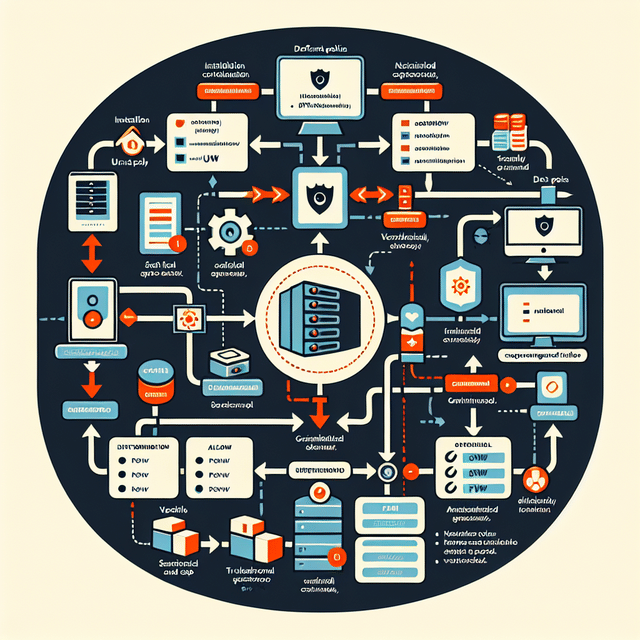 Flowchart of setting up and configuring UFW on a Linux server