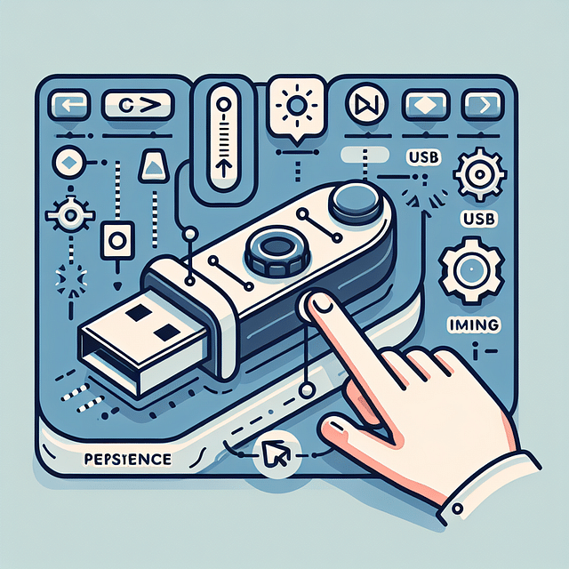 a USB imaging tool interface with a persistence slider being adjusted