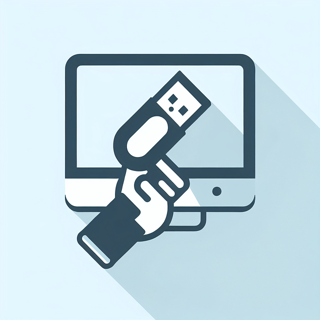 a USB flash drive being inserted into a computer port