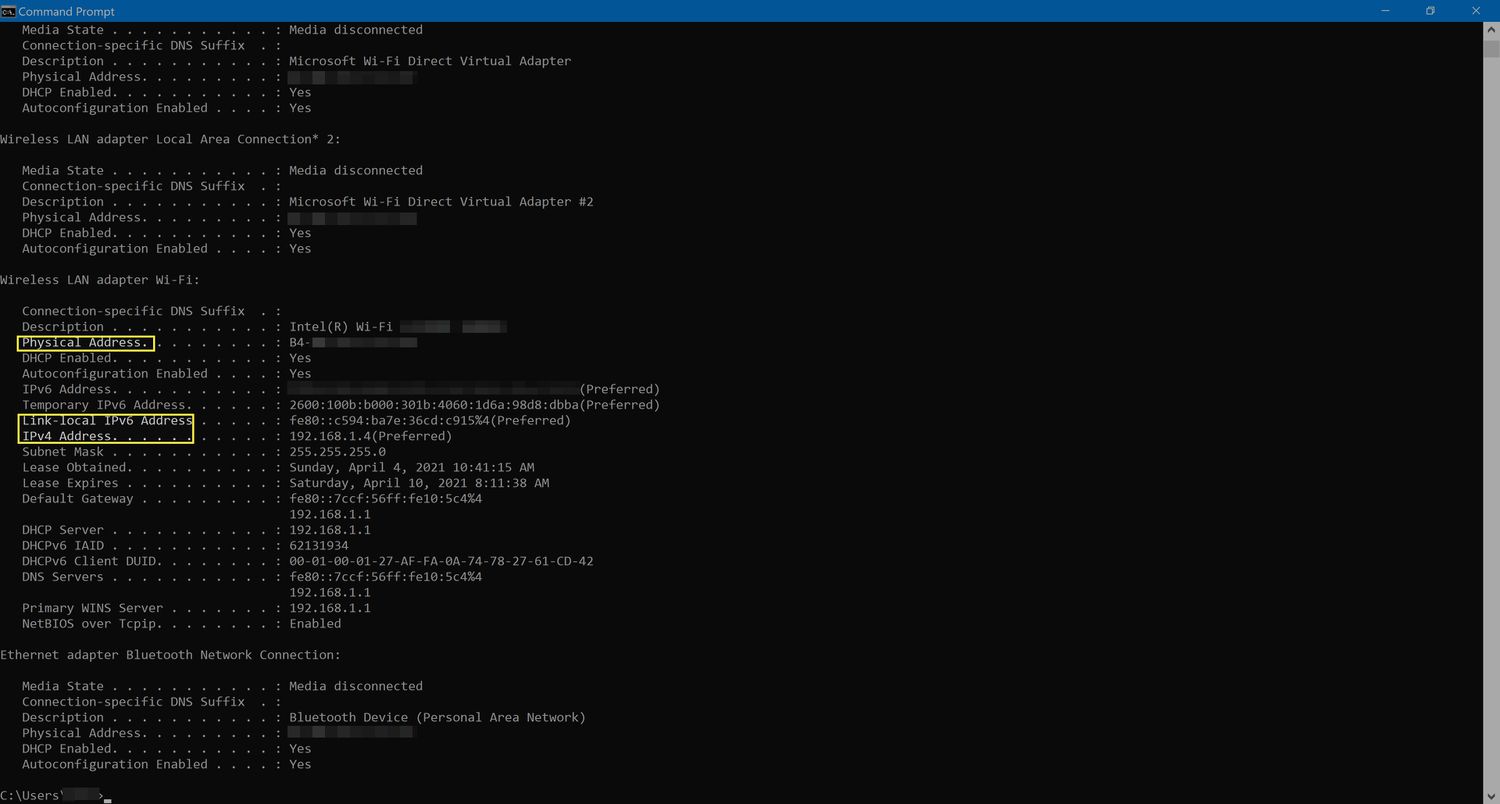 find ip address command