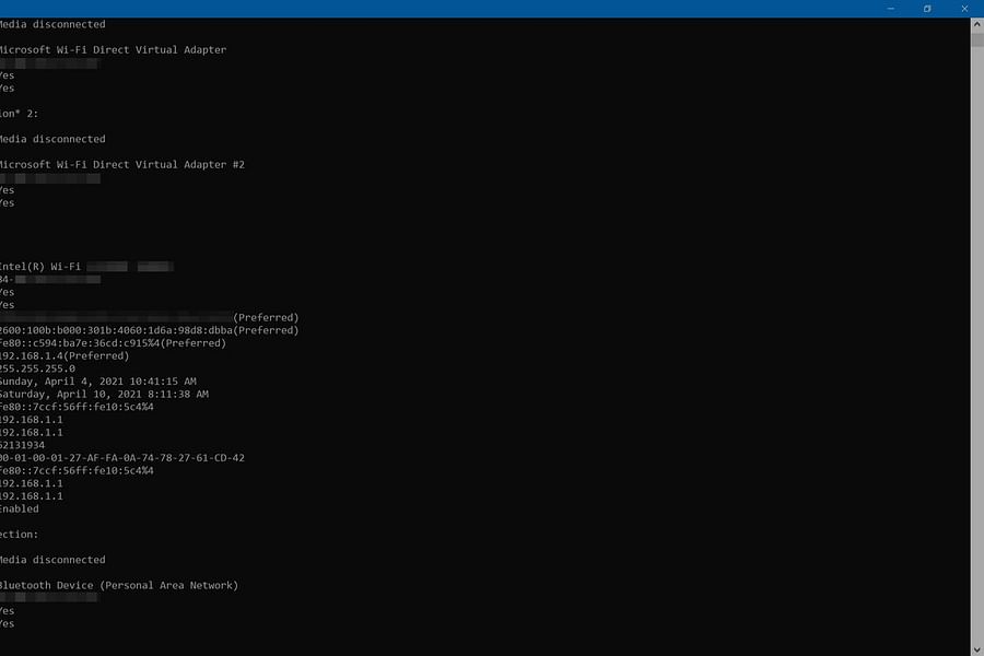 find ip address command