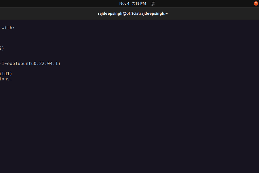 Linux terminal update command