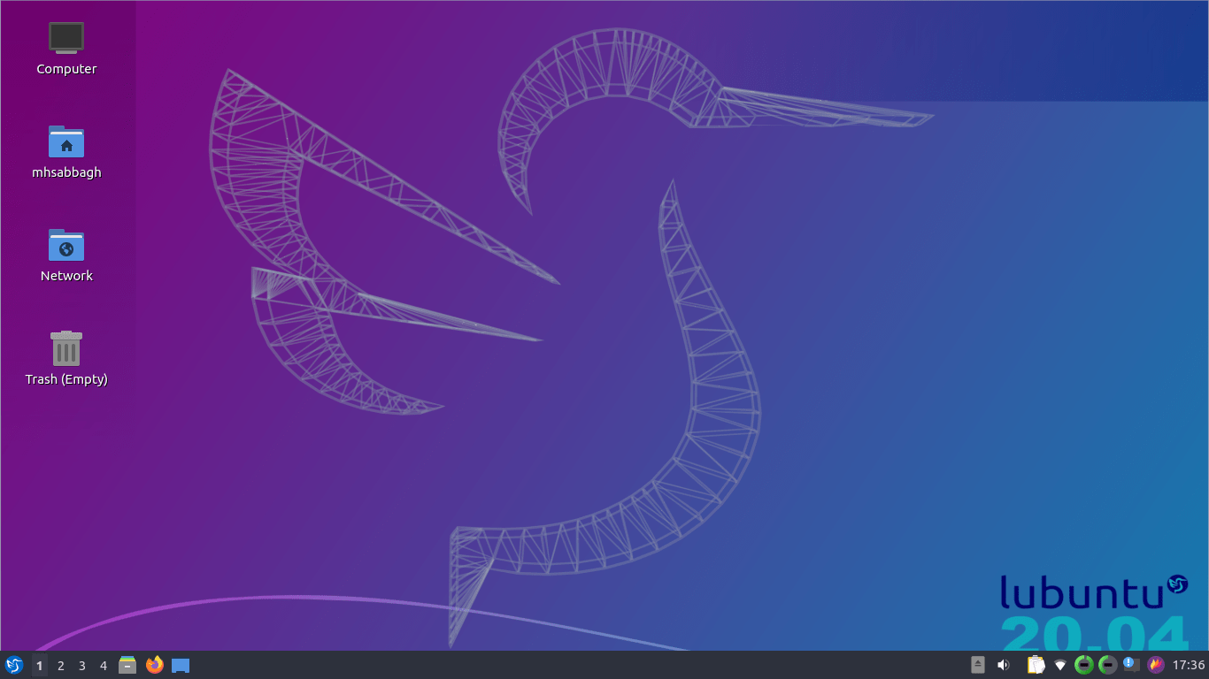 Screenshot of Lubuntu Linux distribution running on a low-end machine